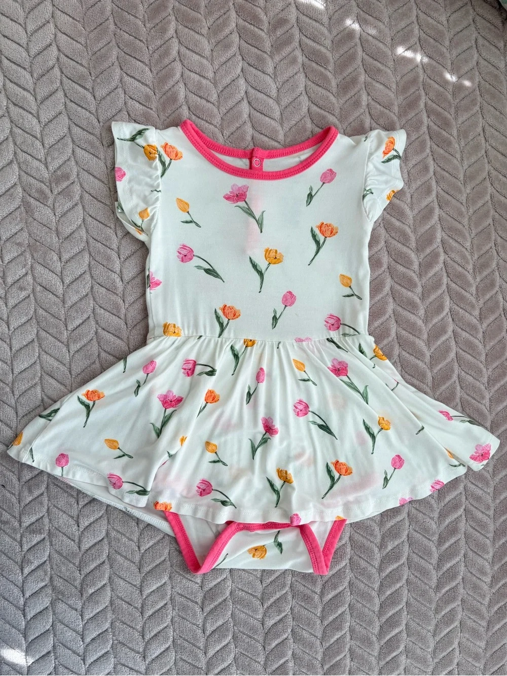 Kyte BABY Twirl Dress w/ Bodysuit in Tulip 2T